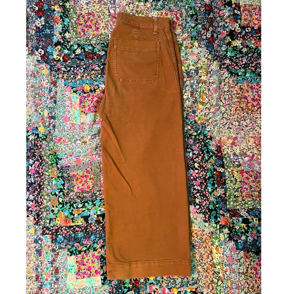 Madewell Wideleg Pant, Orange/Brown Denim - Picture 2 of 5